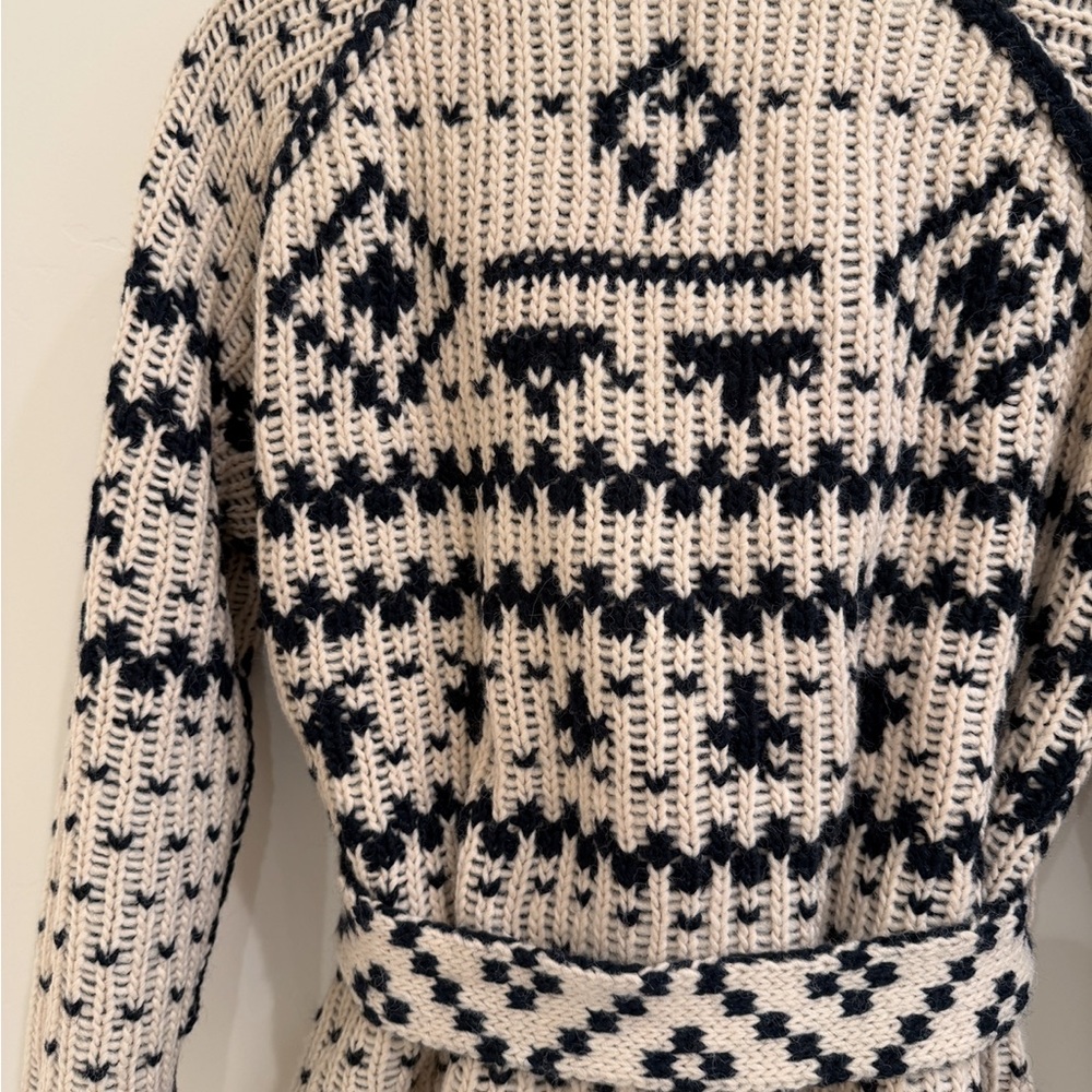 THE GREAT. Shepherd reversible cardigan Navy and Cream Knit. SOLD OUT ONLINE - Picture 13 of 13